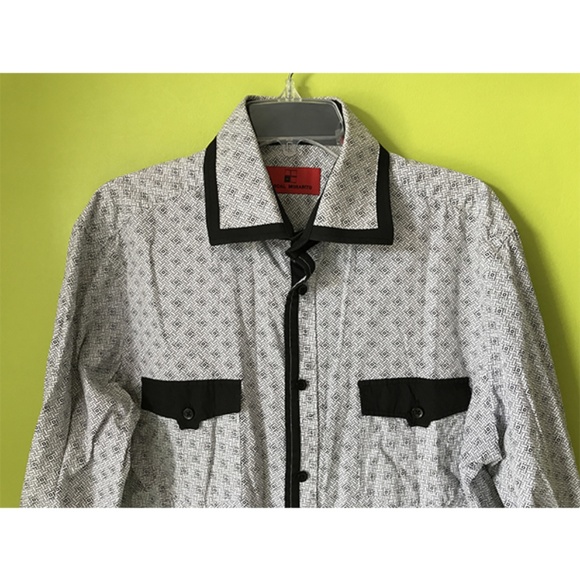 Pascal Morabito Geometric Men's Dress Shirt XXL - Picture 3 of 8